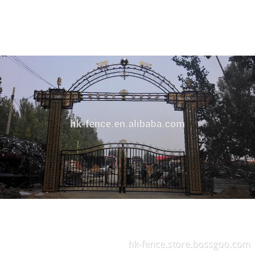 Haotian hot sale wrought decorative forged iron gate factory